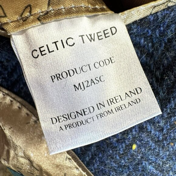 Celtic Tweed Blazer Jacket Mens Size 48R Blue Wool Elbow Patches Sport Coat - Picture 6 of 7